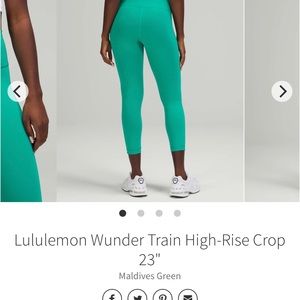 OG Lululemon WU Train 4/23” Maldives NWT